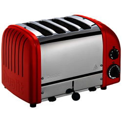 Dualit Made to Order Classic 4-Slice Toaster Stainless Steel/Flame Red Matt
